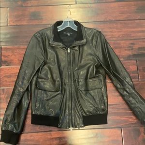 Theory leather bomber jacket